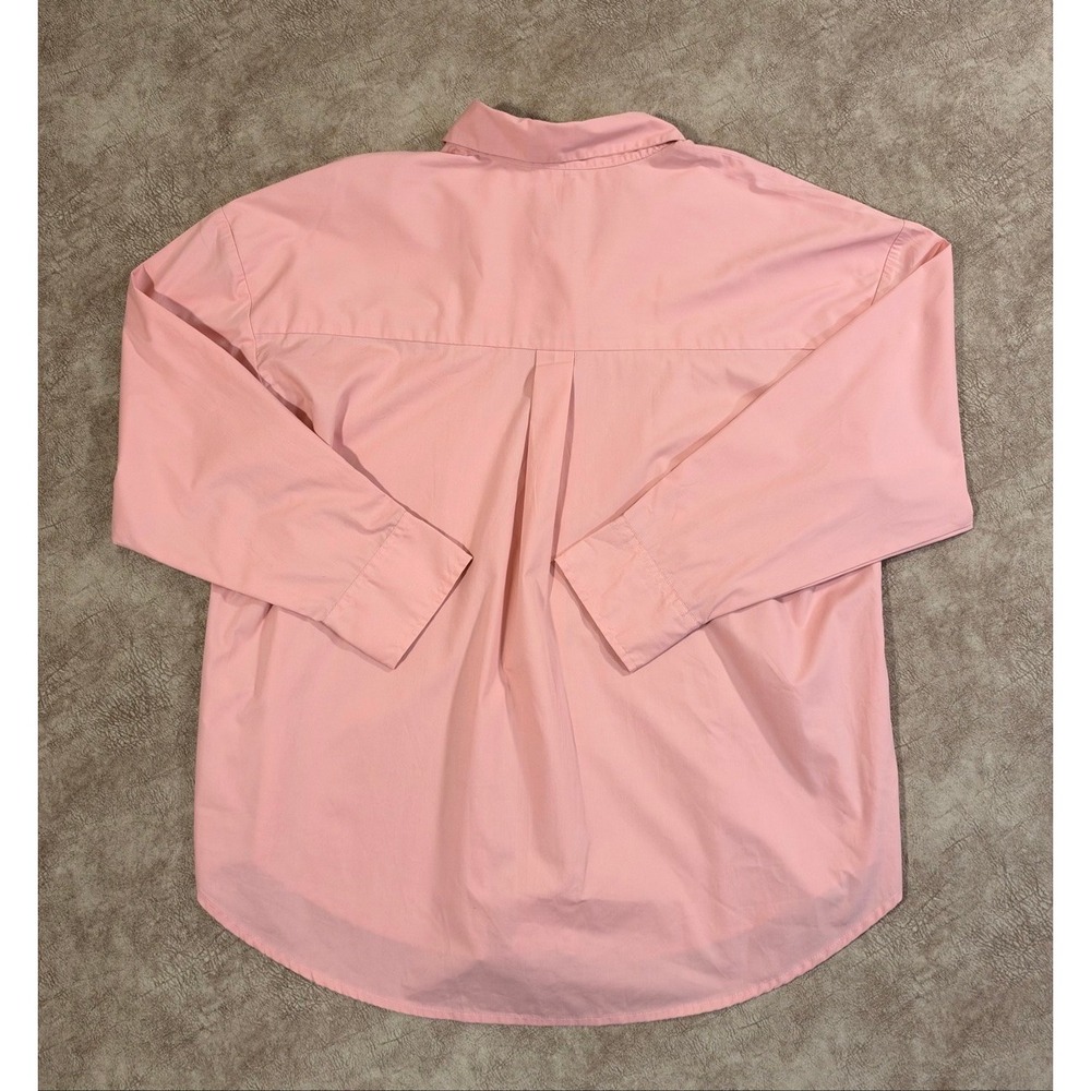Abercrombie Fitch Womens Pink Oversized Long Sleeve Button Down Shirt L